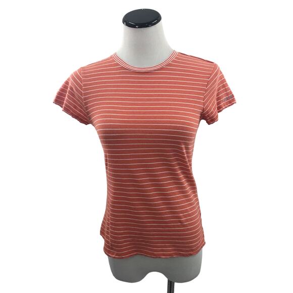 Faherty Didion Coral Stripe T-Shirt - Picture 4 of 11